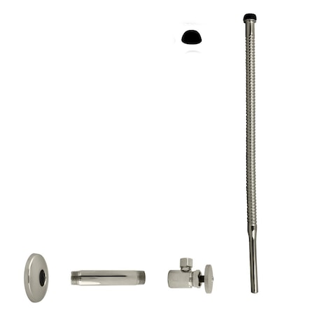 Westbrass Supply Kit, 1/2" IPS x 3/8" OD x 15" Corrugated in Satin Nickel D103K15-07